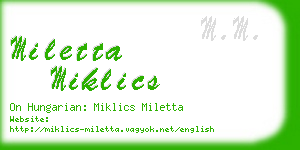 miletta miklics business card